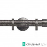 Труба металлическая D20 черно-серебряный